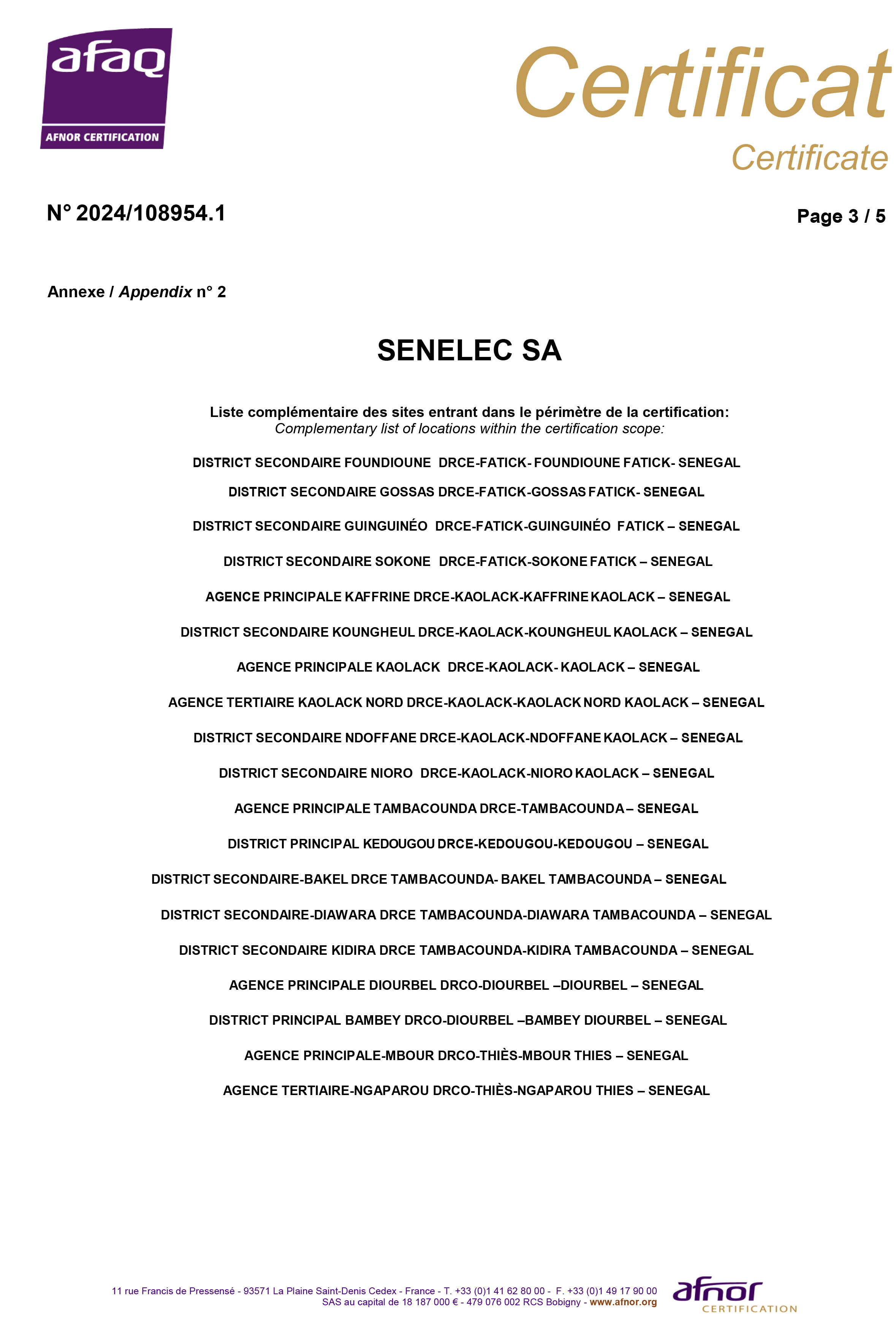 Certification ISO 9001 page 3