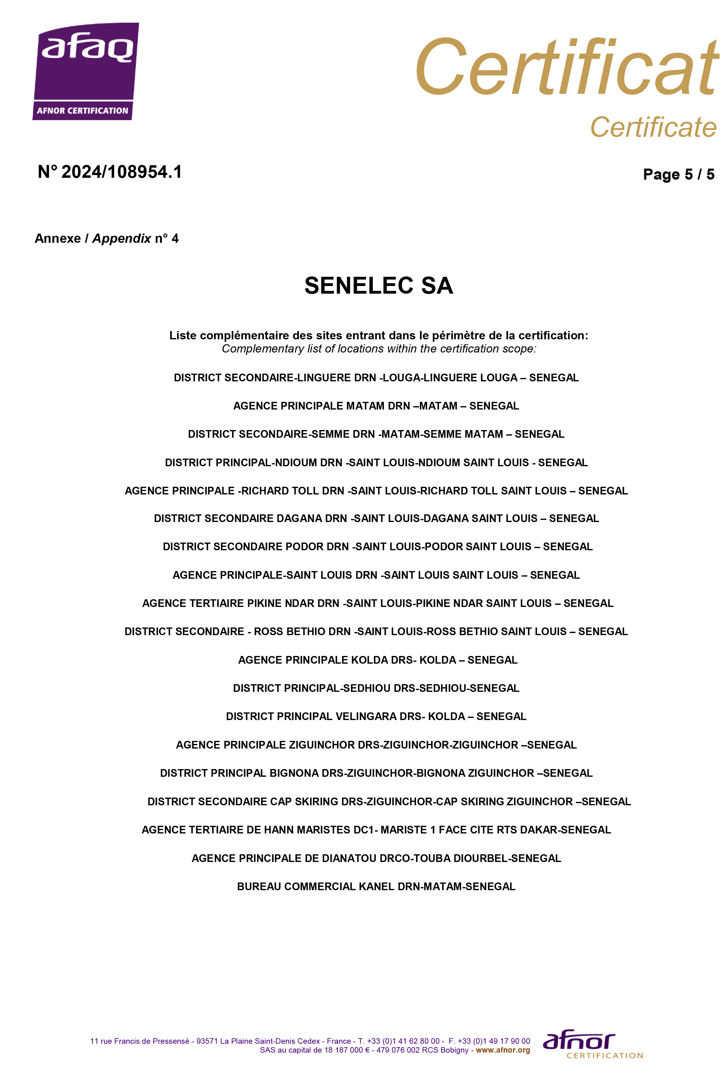Certification ISO 9001 page 5